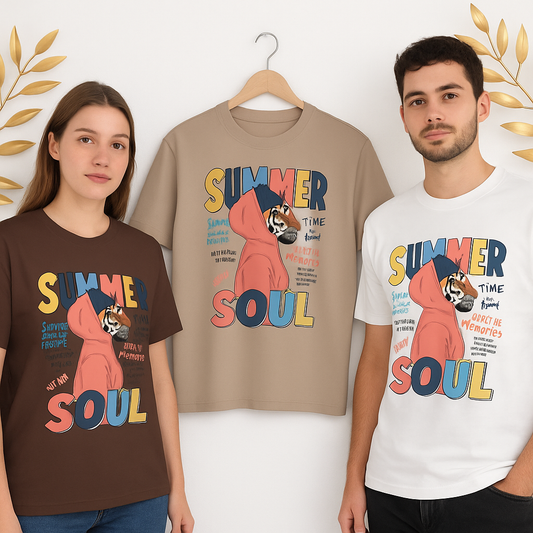 Summer Soul Moisture Wicking Tee, Graphic T-Shirt, Casual Wear, Outdoor Activities, Gift for Friends, Summer Vibes