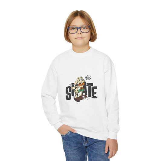 Youth Crewneck Sweatshirt with Fun State Design, Cozy Apparel for Kids, Perfect for Casual Outings, Holidays, and Gifts