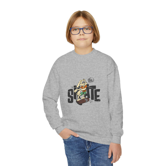 Youth Crewneck Sweatshirt with Fun State Design, Cozy Apparel for Kids, Perfect for Casual Outings, Holidays, and Gifts
